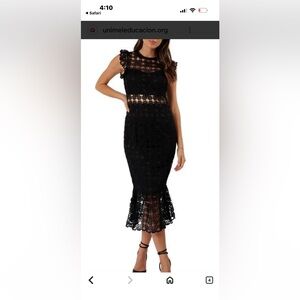 Chelsea28 Black Lace Midi Dress